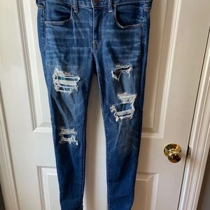 Ripped, mid wash jeans